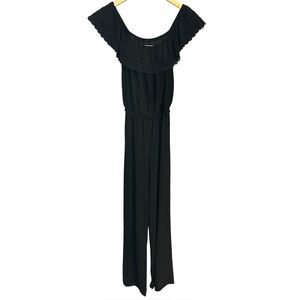 Emma & Michele Elegant Black Off-Shoulder Wide-leg Jumpsuit
